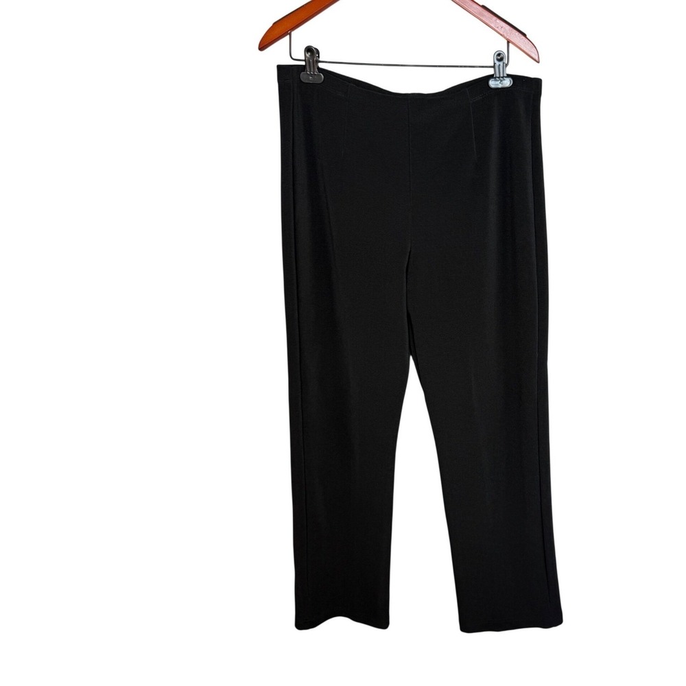 Vtg Chico's Design Black Pull On Pants Straight Leg High Rise Size 2 Large